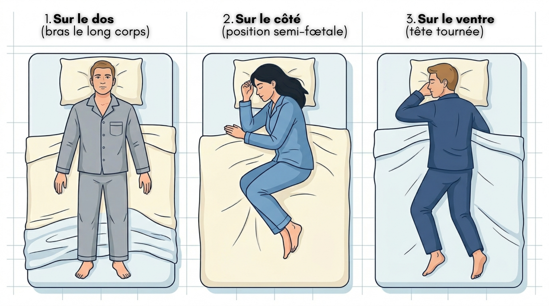 Meilleure position pour dormir dos côté ventre comparaison positions sommeil santé Image