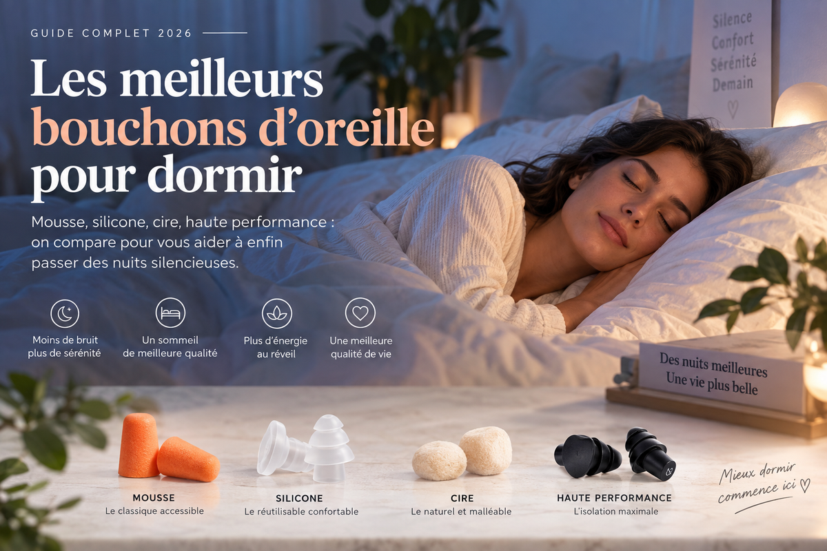 Comparatif des bouchons anti-bruit pour dormir en mousse, cire et silicone réutilisable