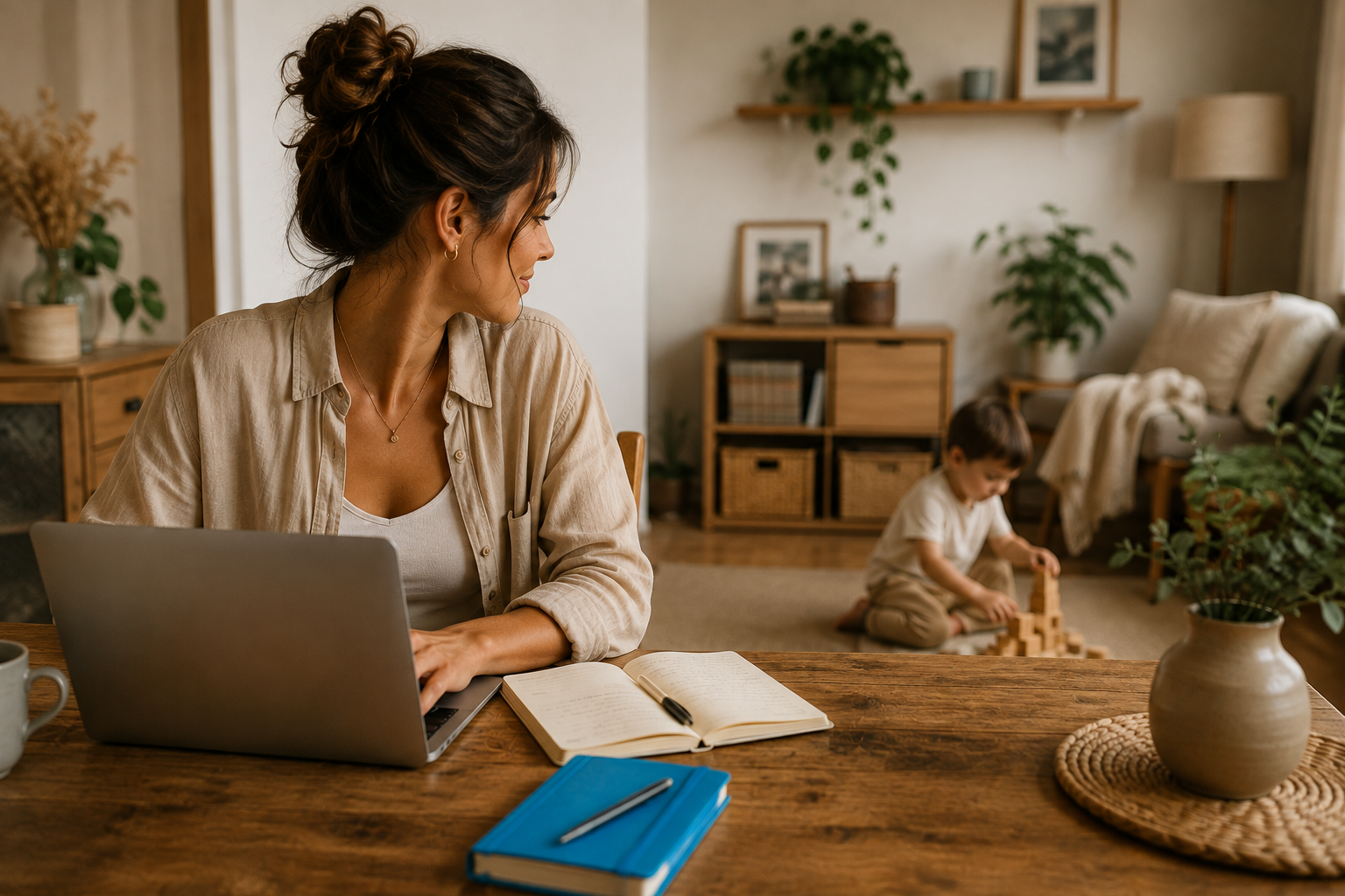 Télétravail avec bébé et jeune enfant à la maison