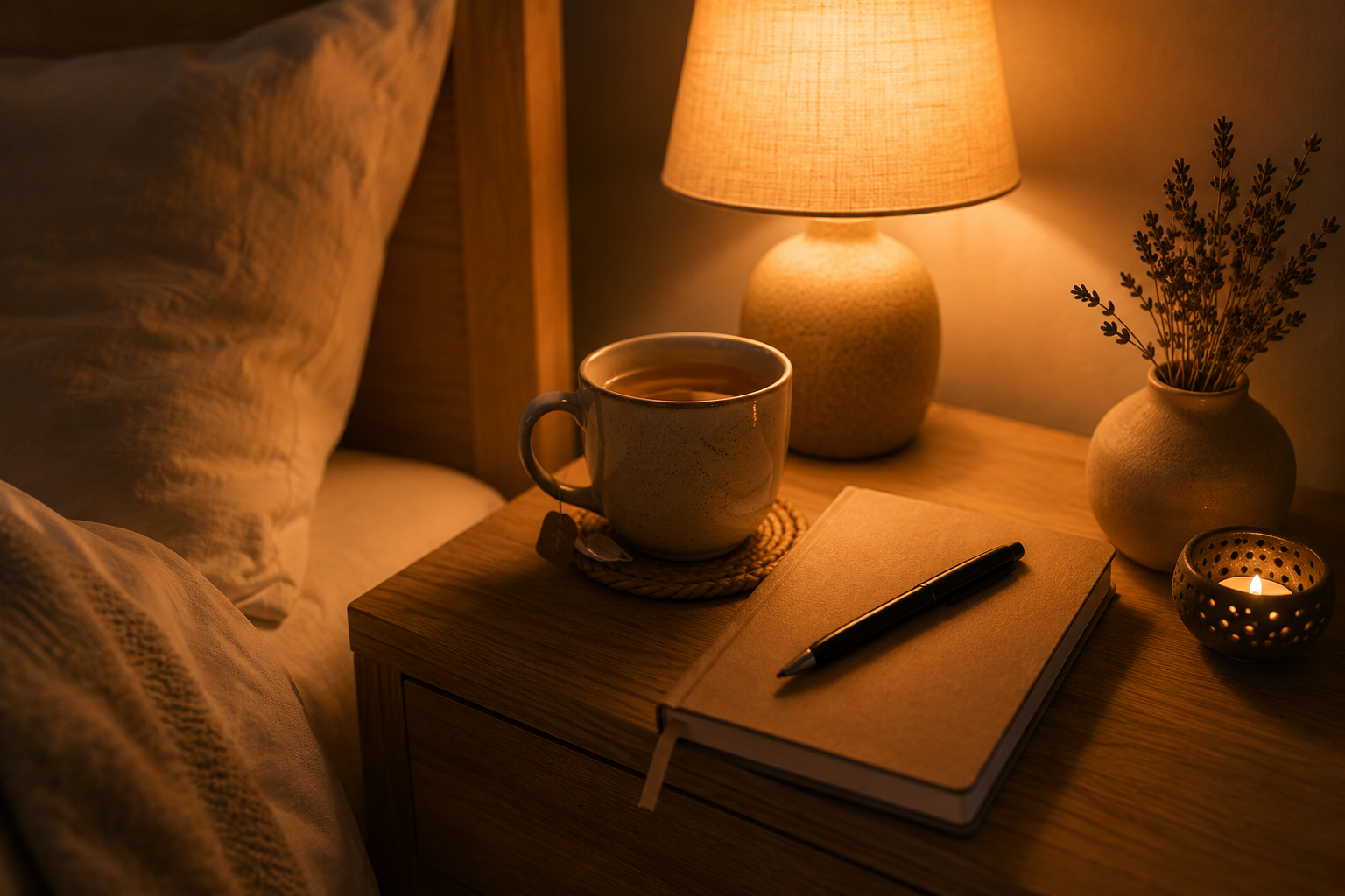 rituel du soir 15 minutes routine avant de dormir lumière tamisée Image