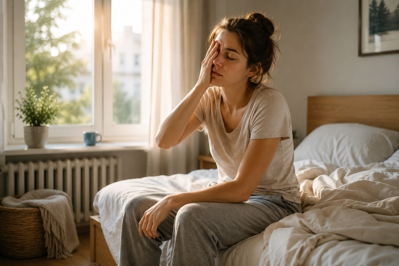 réveil fatigué après 8 heures de sommeil Image