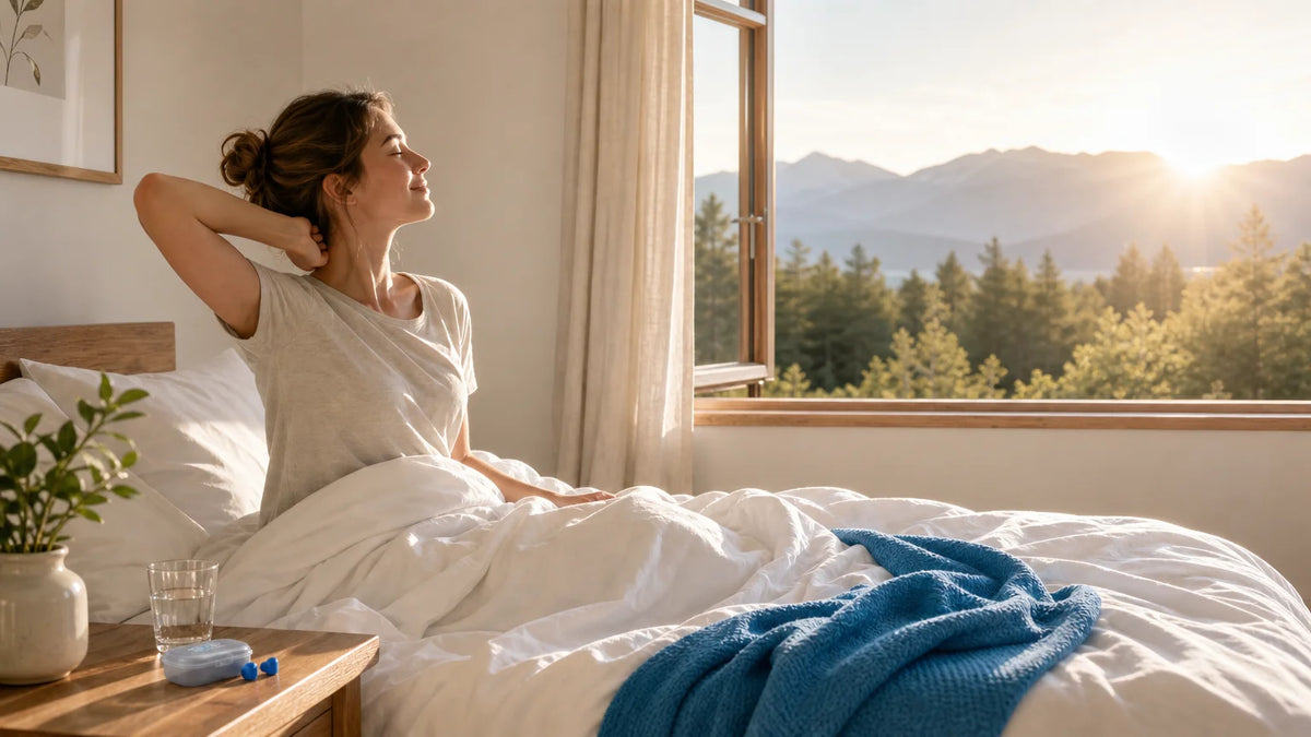 Réveil paisible dans une chambre ouverte sur la nature