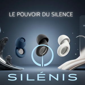 Bouchons d’oreille SILÉNIS en silicone médical, 4 paires, réduction de bruit 28 dB, confort jusqu’à 8 heures.