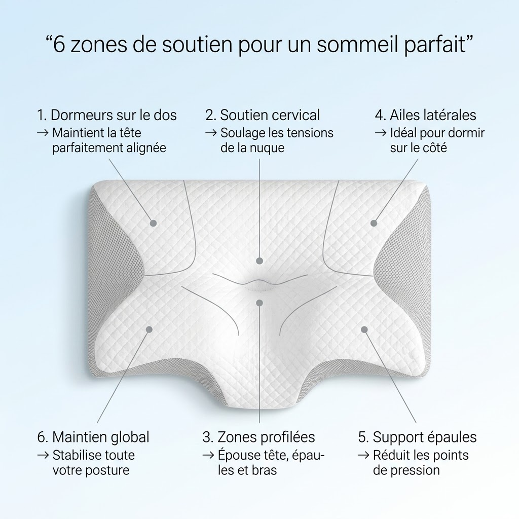 Oreiller SOMNELYA pour une récupération complète corps et mental